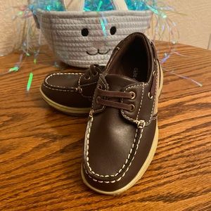 New Okie Dokie Dark Brown Boat Shoes 8 M Toddler